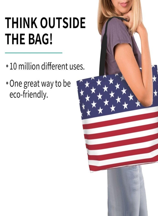 ASYG Cute American Flag Tote Bag for Women and Men Reusable Shoulder Bags for Gym, Shopping, Beach,Travel - Image 3